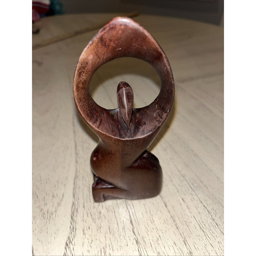 Vintage African Heritage Hand Carved Wooden Abstract 6” Figure Sculpture